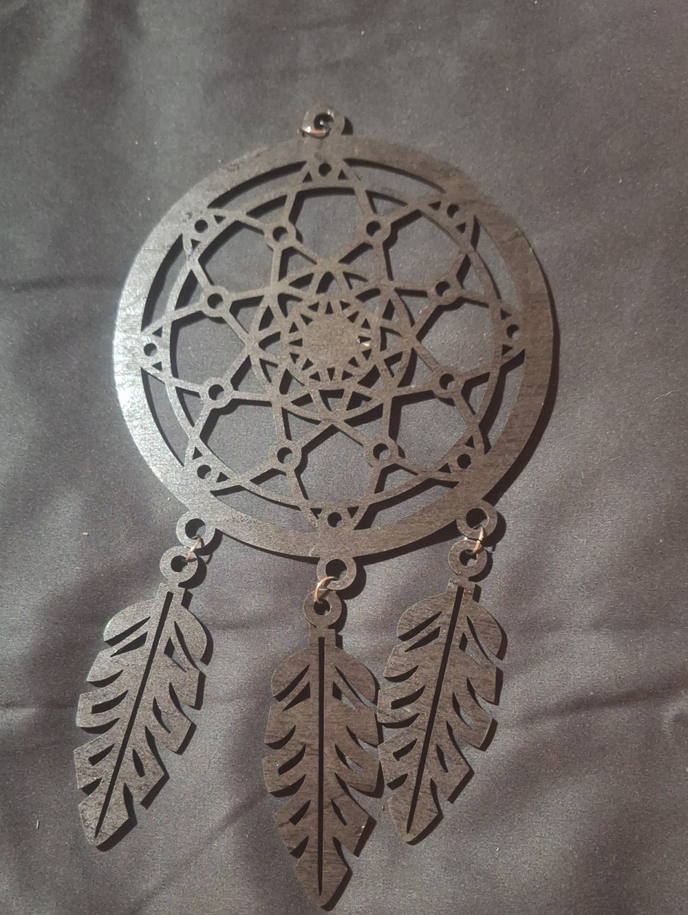 Artisan Made 3D Laser Black Dreamcatcher Wall Decor